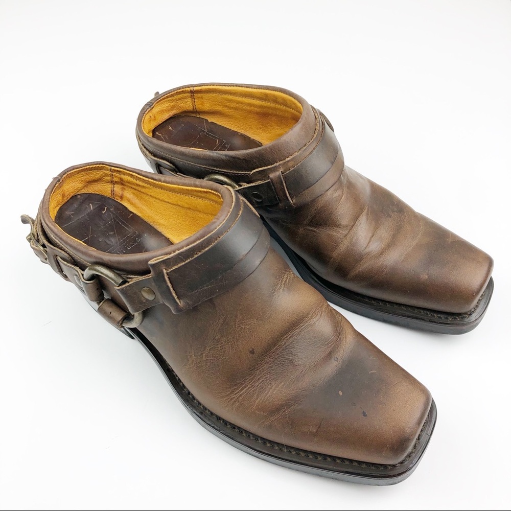 FRYE Belted Harness Leather Clog Mule Size 9